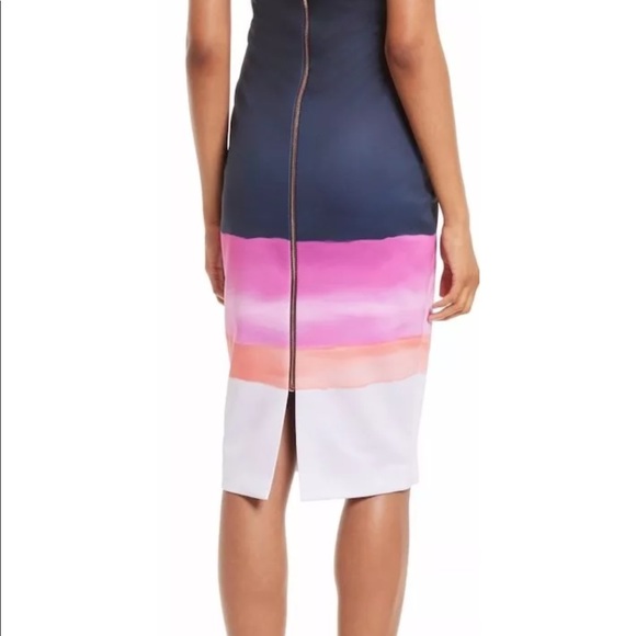 Ted Baker Marina Mosaic Bodycon Dress Size 0 $295 - Picture 3 of 8